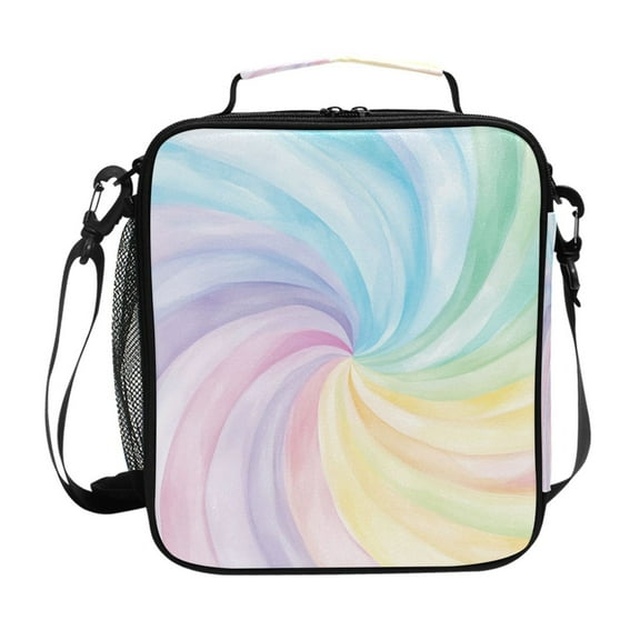 Square Lunch Bag 10.5*3.5*9.5 Inches Cooler Bag Lunch Bag Insulation Portable Durable Fashion Beautiful Vortex