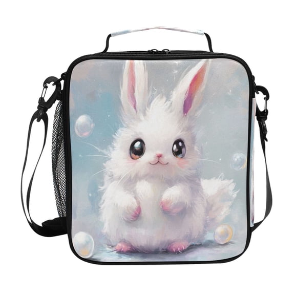 Square Lunch Bag 10.5*3.5*9.5 Inches Cooler Bag Lunch Bag Insulation Portable Durable Fashion Bubble Rabbit