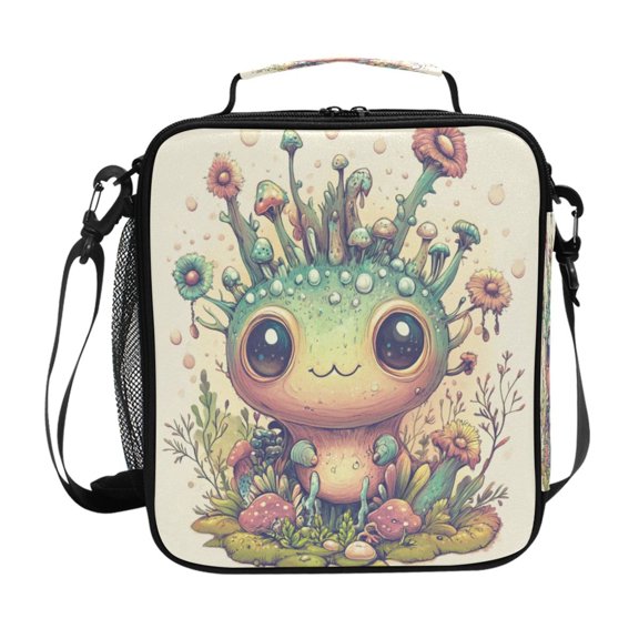 Square Lunch Bag 10.5*3.5*9.5 Inches Cooler Bag Lunch Bag Insulation Portable Durable Fashion Cartoon Beautiful Monster