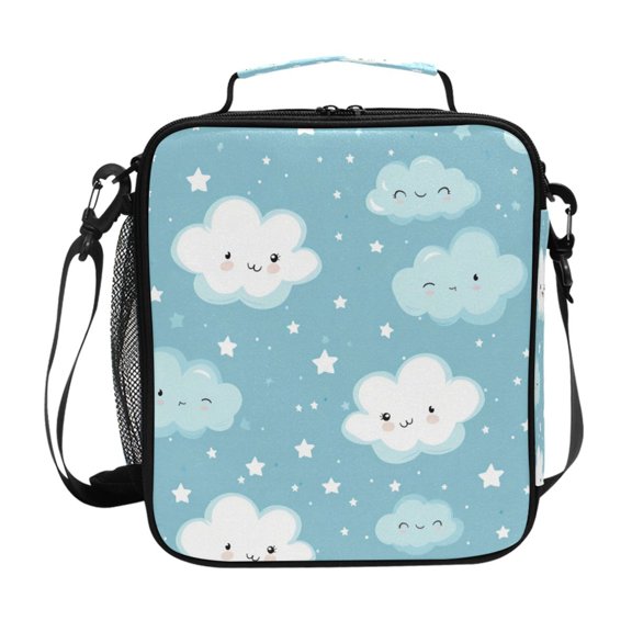 Square Lunch Bag 10.5*3.5*9.5 Inches Cooler Bag Lunch Bag Insulation Portable Durable Fashion Cartoon Cloud