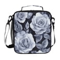 thumbnail image 1 of Square Lunch Bag 10.5*3.5*9.5 Inches Cooler Bag Lunch Bag Insulation Portable Durable Fashion Cartoon Gray Roses Seamless, 1 of 6