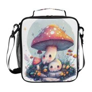 Square Lunch Bag 10.5*3.5*9.5 Inches Cooler Bag Lunch Bag Insulation Portable Durable Fashion Cartoon Mushroom Man