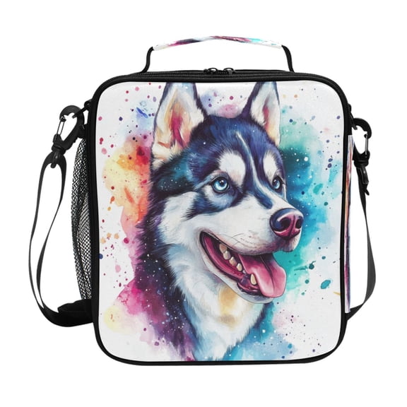 Square Lunch Bag 10.5*3.5*9.5 Inches Cooler Bag Lunch Bag Insulation Portable Durable Fashion Cute Husky