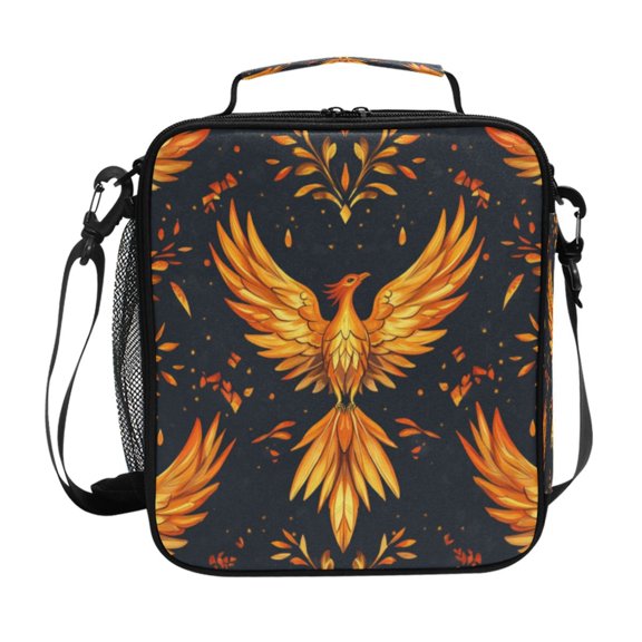 Square Lunch Bag 10.5*3.5*9.5 Inches Cooler Bag Lunch Bag Insulation Portable Durable Fashion Golden Phoenix