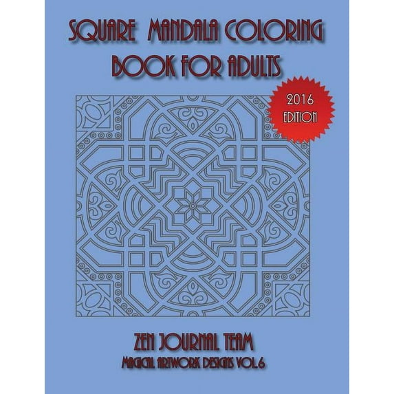 Square Mandala Coloring Book For Adults (Paperback)