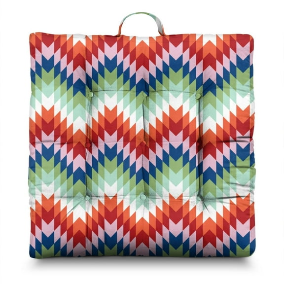 Square Meditation Pillow 22 Inch, Dutch Velvet Boho Floor Cushion for Yoga and Relaxation