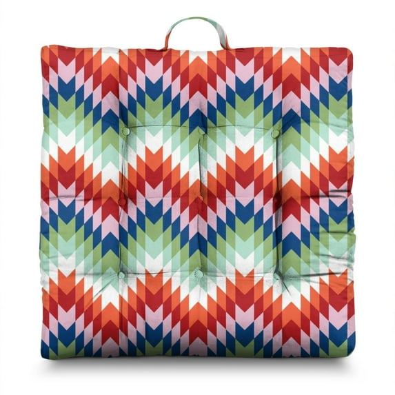 Square Meditation Pillow 22 Inch, Dutch Velvet Boho Floor Cushion for Yoga and Relaxation