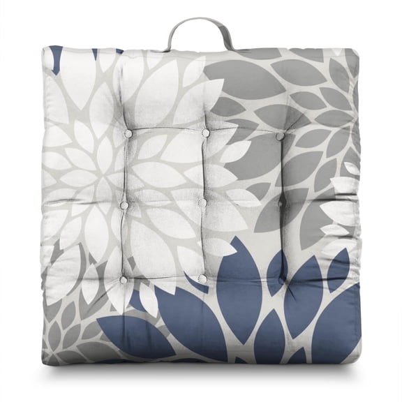 Square Meditation Pillow, Boho Floor Cushion, Dutch Velvet Meditation Mat for Sitting, Cushions for Yoga and Relaxation, 22'' x 22''