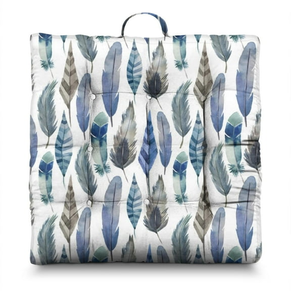 Square Meditation Pillow, Boho Style Floor Cushion, Dutch Velvet Meditation Cushion for Sitting on Floor, Yoga Cushion 22'' x 22''