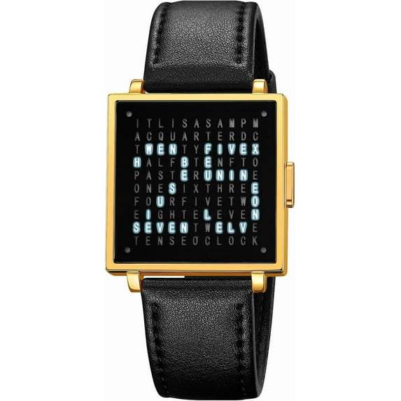 Square Men's Luxury Watches Fashion Creative Multifunctional Waterproof Wristwatch, Stainless Steel or Gold and Silver - Toned Leather Strap Gifts for Men