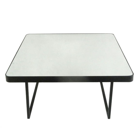 Square Metal Accent Table In Black And Silver