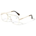 thumbnail image 1 of Square Metal Blue Light Blocking Reading Glasses - UV Protection Clear Lens Reader +1.00, 1 of 3