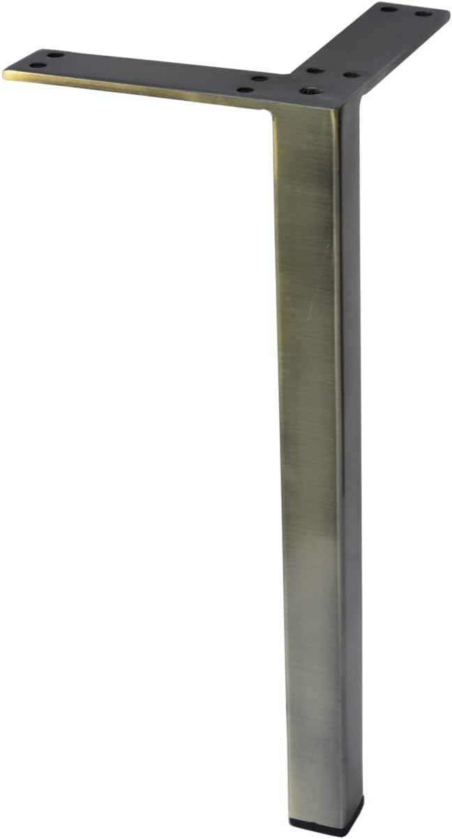 Square Metal Furniture Legs Antique Brass 8 Inch Height, Replacement