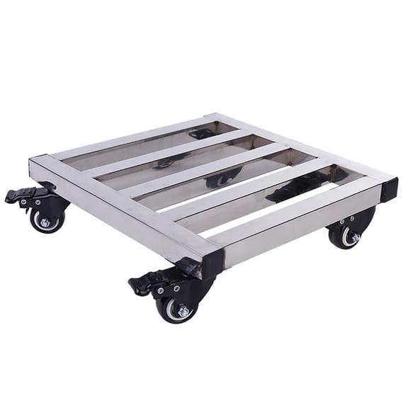 Square Metal Plant Pot Trolley Large Plant Pot Mover Dolly Garden Flower Pot Stand on Wheels,Heavy Duty Iron Plant Caddy with 360° Lockable Caster Wheels,Movable Plant Dolly