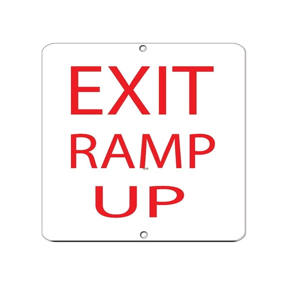 Square Metal Sign Exit Ramp up Ada Weatherproof Street Size: 12 inch x 12 inch
