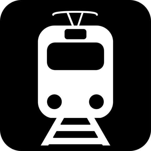Square Metal Sign Light Rail Transportation Public Services Black Size: 12 inch x 12 inch