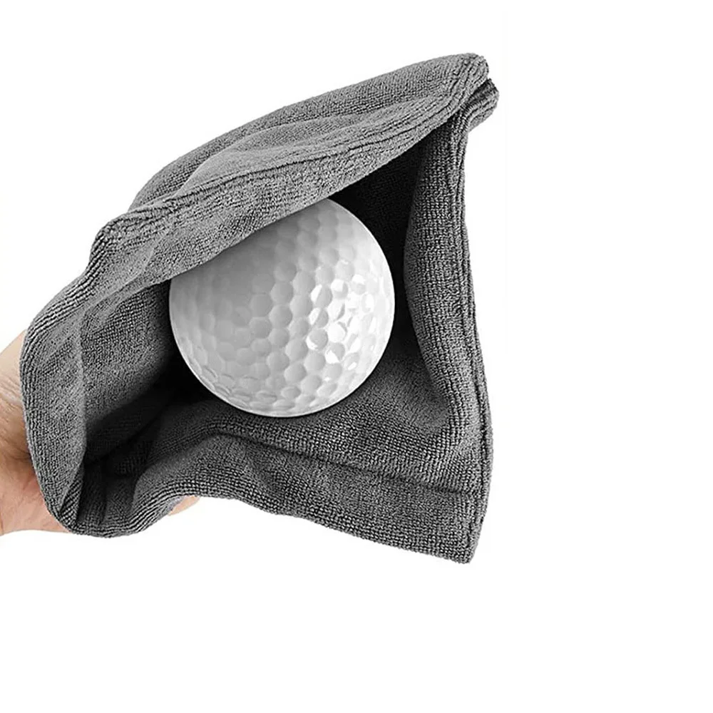 Square Microfiber Golf Ball Cleaning Towel with Carabiner Hook Water