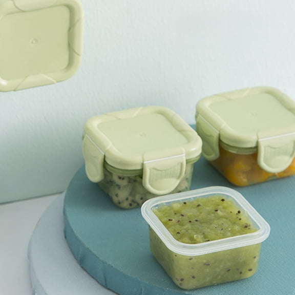 Square Mini Food Container with Lid 2.36in, BPA-Free Plastic Leakproof Sauce Cup for Meal Prep Lunch Box Storage