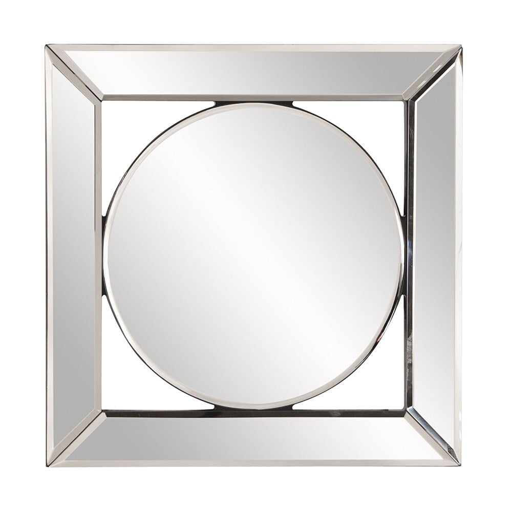 Lumina 12" Square Wood Frame with Round Center Mirror