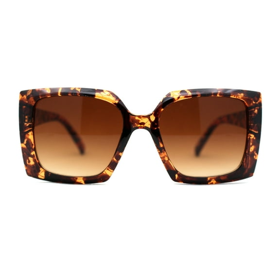 Square Mod Designer Chic Plastic Fashion Butterfly Sunglasses Tortoise Brown