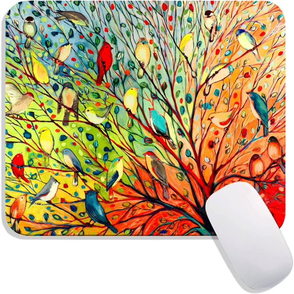Square Mouse Pad Colored Tree,Personalized Premium-Textured Custom Mouse Mat Design,Washable Mousepad Lycra Cloth,Non-Slip Rubber Base Computer Mouse Pads for Wireless Mouse