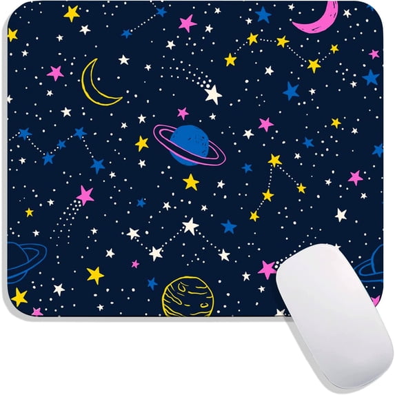 Square Mouse Pad Constellation Sky,Personalized Premium-Textured Custom Mouse Mat Design,Washable Mousepad Lycra Cloth,Non-Slip Rubber Base Computer Mouse Pads for Wireless Mouse