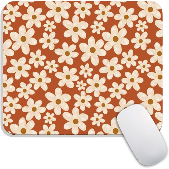Square Mouse Pad Cute Flowers, Personalized Premium-Textured Custom Mouse Mat Design, Washable Mousepad Cloth, Non-Slip Rubber Base Computer Mouse Pads for Wireless Mouse