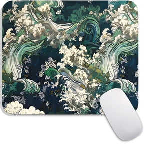 Square Mouse Pad Japanese Art,Personalized Premium-Textured Custom Mouse Mat Design,Washable Mousepad Lycra Cloth,Non-Slip Rubber Base Computer Mouse Pads for Wireless Mouse