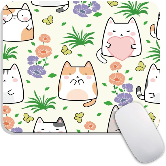 Square Mouse Pad, Personalized Premium-Textured Custom Mouse Mat Design, Washable Mousepad Cloth, Non-Slip Rubber Base Computer Mouse Pads for Wireless Mouse