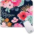 thumbnail image 1 of Square Mouse Pad Pink Flower and Succulents, Personalized Premium-Textured Mouse Mat Design , Washable Mousepad Lycra Cloth , Non-Slip Rubber Base Computer Mouse Pads for Wireless Mouse, 1 of 6