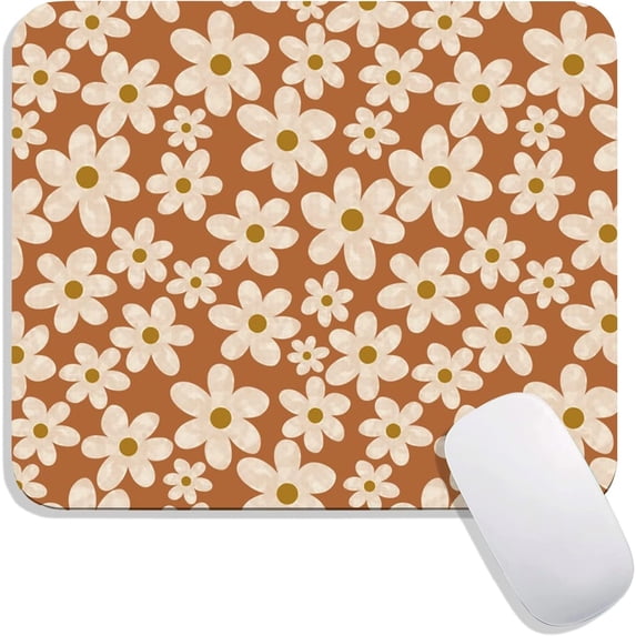 Square Mouse Pad Pretty Flower , Floral Personalized Premium-Textured Mousepads Design , Washable Lycra Cloth Mousepad , Non-Slip Rubber Base Computer Mouse Pads for Wireless Mouse