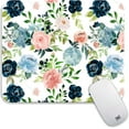 thumbnail image 1 of Square Mouse Pad Pretty Flowers, Personalized Premium-Textured Custom Mouse Mat Design, Washable Mousepad Lycra Cloth, Non-Slip Rubber Base Computer Mouse Pads for Wireless Mouse, 1 of 12
