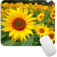 thumbnail image 1 of Square Mouse Pad Sunflower , Plant Floral Personalized Premium-Textured Custom Mouse Mat Design , Washable Mousepad Lycra Cloth , Non-Slip Rubber Base Computer Mouse Pads for Wireless Mouse, 1 of 6