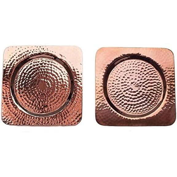 , Square Napa Bottle Coaster, Hand Hammered 100% Pure Copper, 5.5 Inch square, Set of 2$$Home Decor, Kitchen, & Other