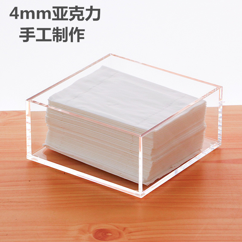 Square Napkin Holder Acrylic Clear Napkin Box Tissue Holder for Dining