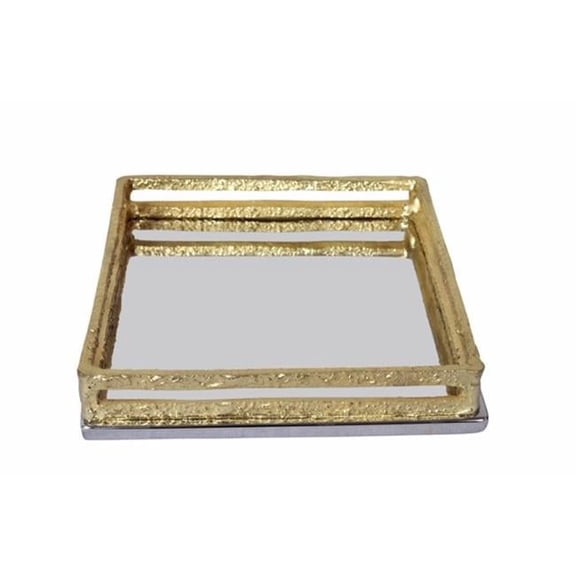 Square Napkin Holder with Gold Loop Design