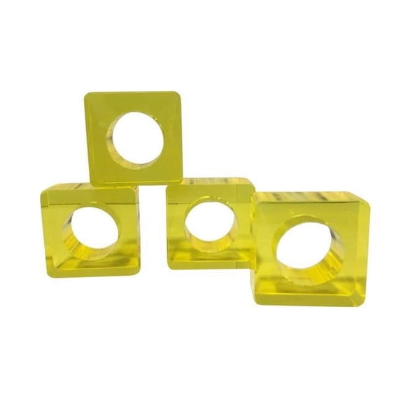 Square Napkin Ring, Yellow - Set of 4
