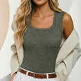 thumbnail image 1 of Square Neck Camisole Tank Top with Built In Bra Pads Wirefree Seamless Design Everyday Layering Vest Beaded Women Crop Cam, 1 of 6