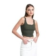 thumbnail image 1 of Square Neck Ribbed Buttoned Tank Top, 1 of 5