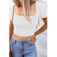 thumbnail image 1 of Square Neck Ribbed Crop Top, 1 of 1