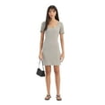 thumbnail image 1 of Square Neck Short Sleeve Mini Bodycon Dress, 1 of 5
