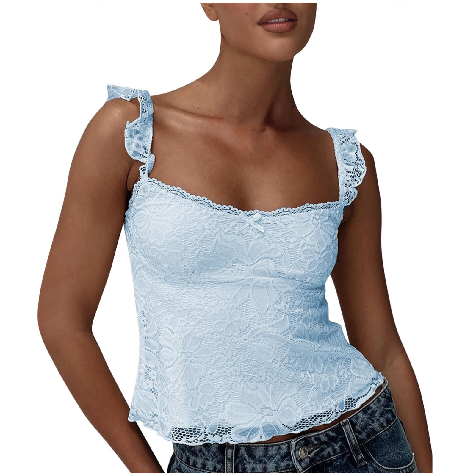 DVKOVI Tank Top Y2K Lace Camisoles for Women Women