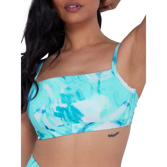 Square Neck Underwire Bralette Bikini Top Swimsuit