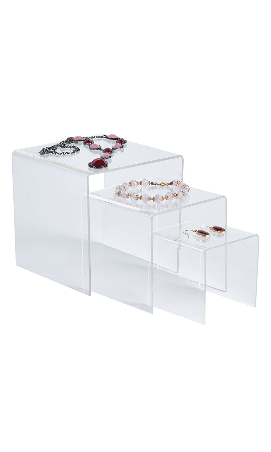 Square Nesting Clear Acrylic Display Risers - 3”, 4”, 5” Square - Set ...