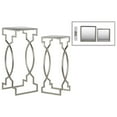 thumbnail image 1 of Square Nesting Table Mirror Top Intertwined Legs Set of 2 - Gray -Benzara, 1 of 2