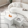 thumbnail image 1 of Square Nesting Table Set Of 2 MDF Low Profile Square Coffee Table Set Modern Design Home Decor For Dining Room Living Room Home Leisure Area, 1 of 9