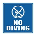 thumbnail image 1 of Square No Diving Sign (Blue) - Small, 1 of 1