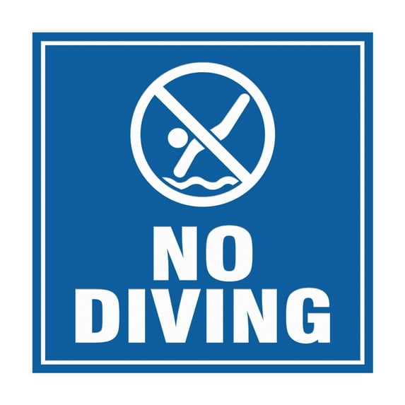 Square No Diving Sign (Blue) - Small