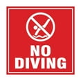 thumbnail image 1 of Square No Diving Sign (Red) - Small, 1 of 1