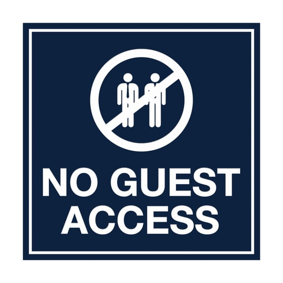 Square No Guest Access Sign (Navy Blue / White) - Small